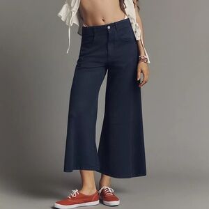 Anthropologie Pilcro The Adi Linen Blend Crop Mid-Rise Flare Pants